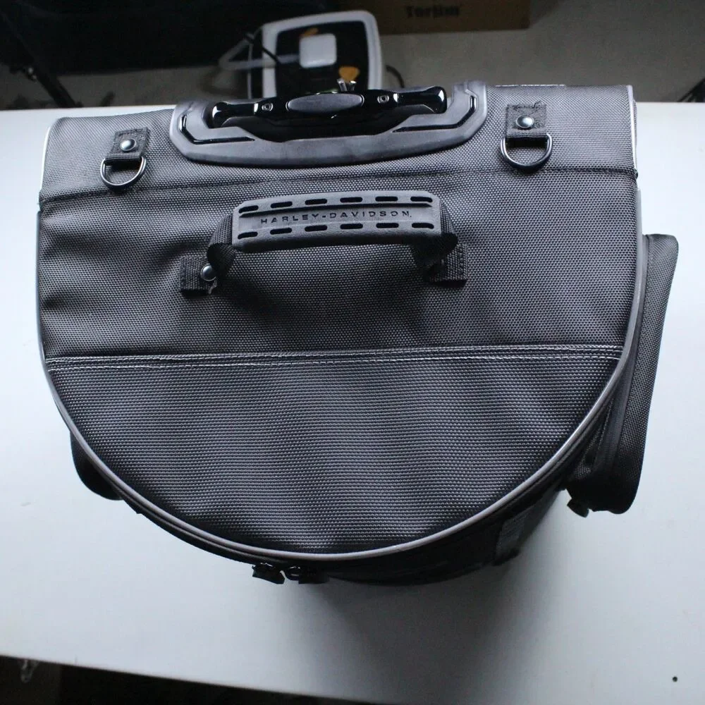 Harley Davidson Onyx Backseat Roller Luggage - Complete w/ Straps & Logo Cover